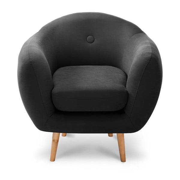 Fotoliu Scandi by Stella Cadente Maison, negru