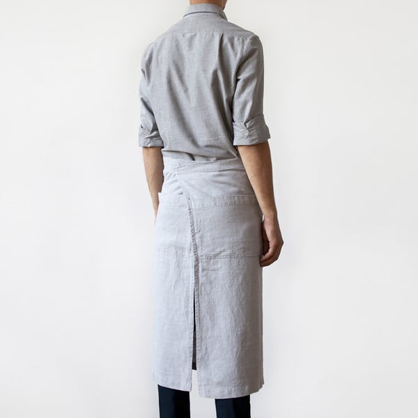 Șorț din in Linen Tales Garcon, lungime 76 cm, gri deschis-image-1