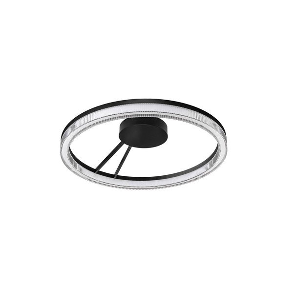 Plafonieră negru-mat LED cu intensitate reglabilă din aluminiu cu abajur din sticlă acrilică Lonela – Nova Luce