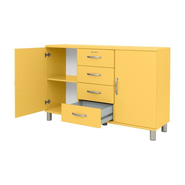 Comodă joasă galbenă 146x92 cm Malibu - Tenzo-image-4