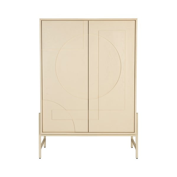 Dulap crem cu aspect de lemn de stejar 100x140x45 cm Faces – Zuiver