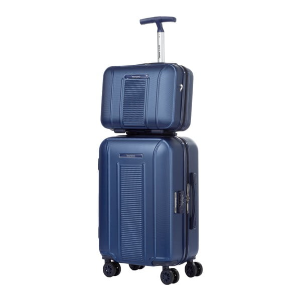 Set valiză de cabină și geantă cosmetice Murano Spider, albastru