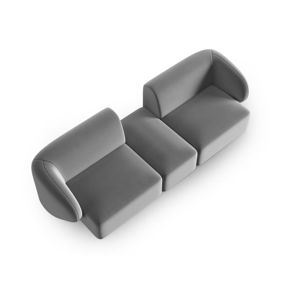 Canapea gri cu tapițerie din catifea 246 cm Paolo – Milo Casa-image-1