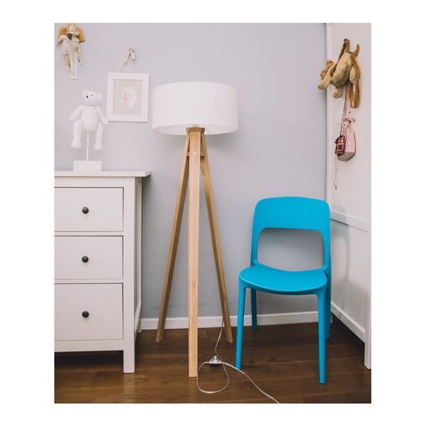 Lampadar cu abajur alb și cablu transparent Ragaba Wanda-image-2