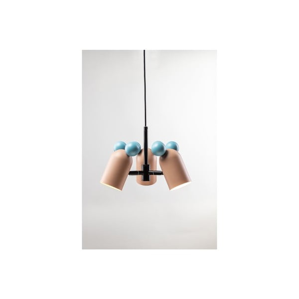 Lustră pentru copii albastru-deschis/roz cu abajur din metal ø 30 cm Mouse II – GTV-image-2