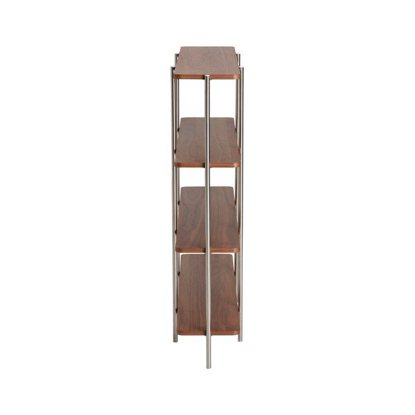 Etajeră în culoare naturală închisă cu aspect de lemn de nuc 120x120x30 cm Lyllo – Ellos Home-image-4