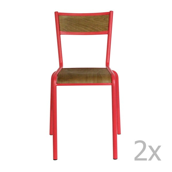 Set 2 scaune Red Cartel Pilot, roșu-maro