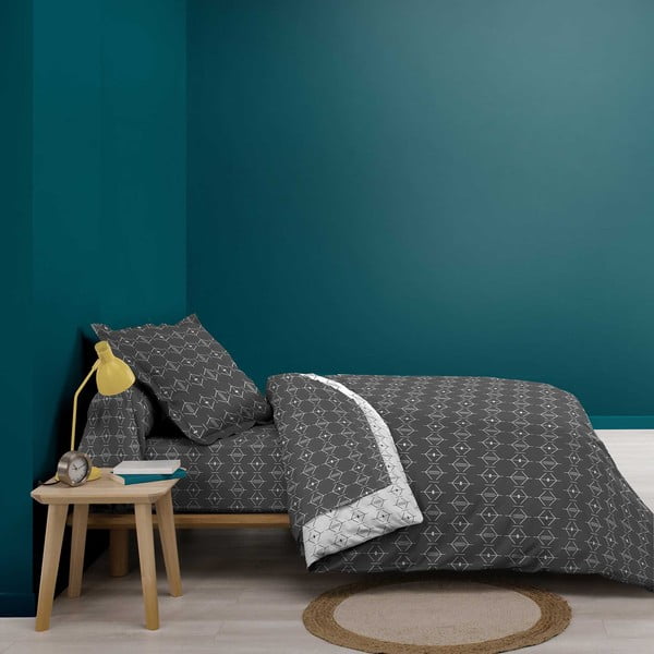 Husă de pilotă gri închis din bumbac pentru pat de o persoană 140x200 cm Aristide – douceur d'intérieur-image-3
