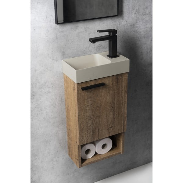 Chiuvetă mică pentru WC gri deschis din beton 31x17 cm Piccolino – Sapho-image-3