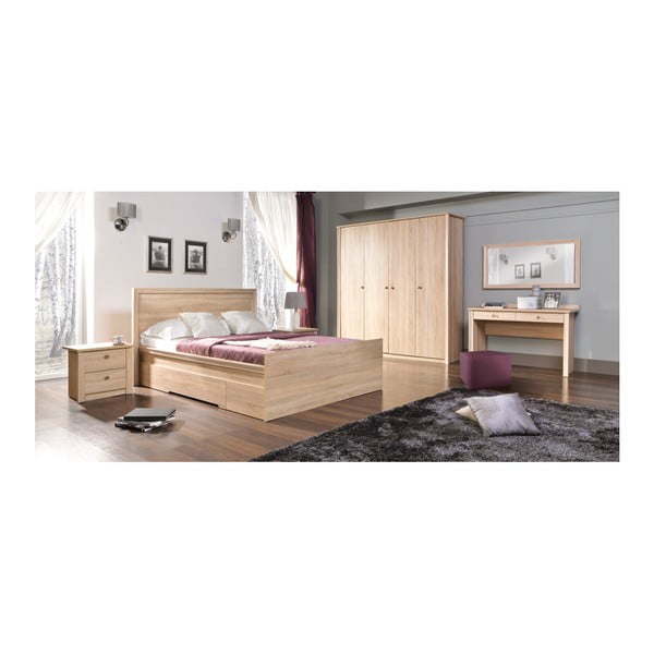 Măsuță de toaletă, decor lemn de stejar Maridex Finezja-image-1