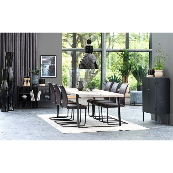 Comodă metalică Canett Brooks, înălțime 110 cm, negru-image-4