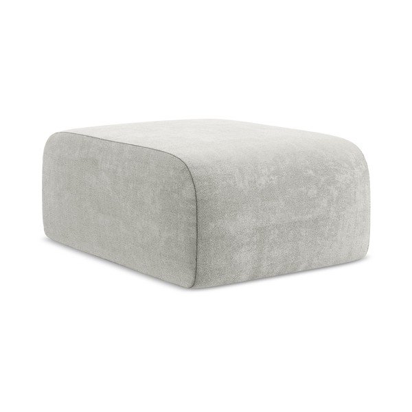 Taburet gri deschis cu tapițerie din chenille Lani – Makamii