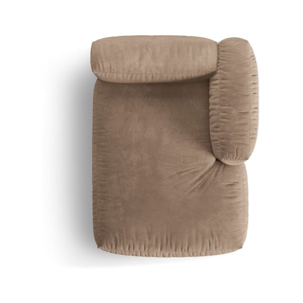 Modul pentru canapea modulară maro deschis cu tapițerie din catifea (cu colț pe partea dreaptă) Martina – Micadoni -image-3