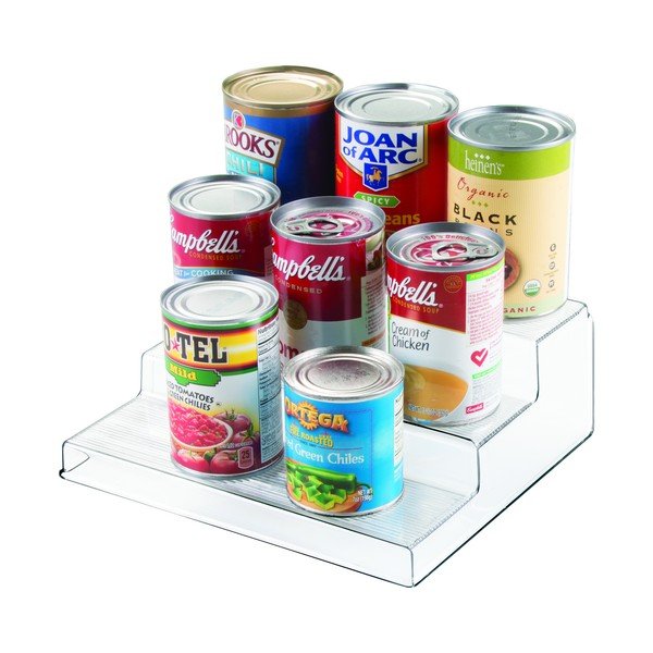 Suport transparent cu 3 etaje pentru bucătărie iDesign Linus, 22 x 25,5 cm-image-2
