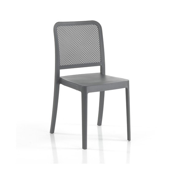 Scaune de dining gri 2 buc. din plastic Sabine – Tomasucci