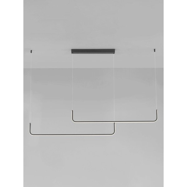 Lustră negru-mat LED cu intensitate reglabilă din aluminiu Strita – Nova Luce-image-3