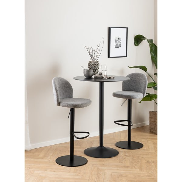 Scaun de bar negru/gri cu înălțime ajustabilă (înălțime șezut 55 cm) Patricia – Actona-image-1