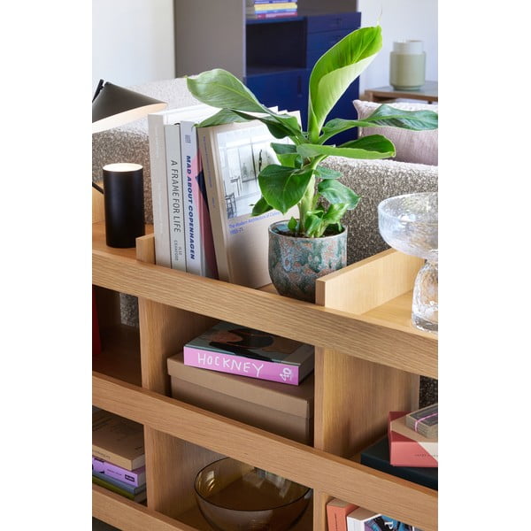 Bibliotecă în culoare naturală cu aspect de lemn de stejar 120x70x32 cm Momentum – Hübsch-image-4
