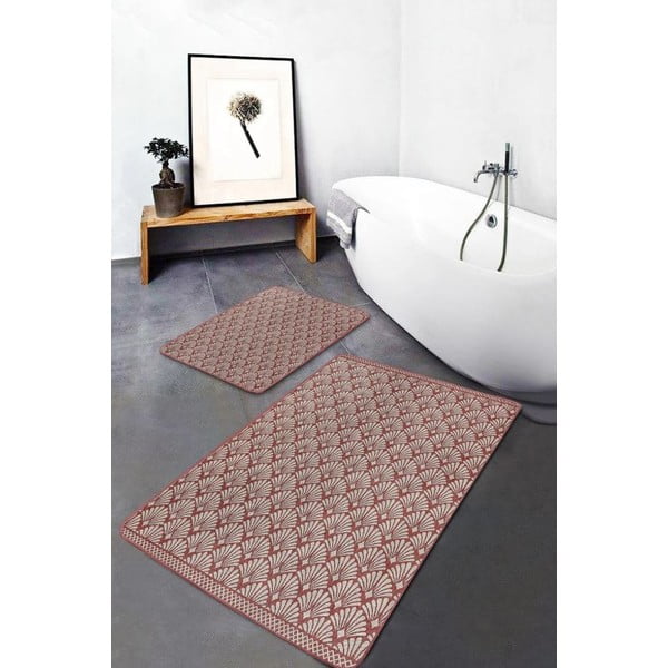 Covorașe de baie maro 2 buc. din catifea 60x100 cm – Mila Home-image-2