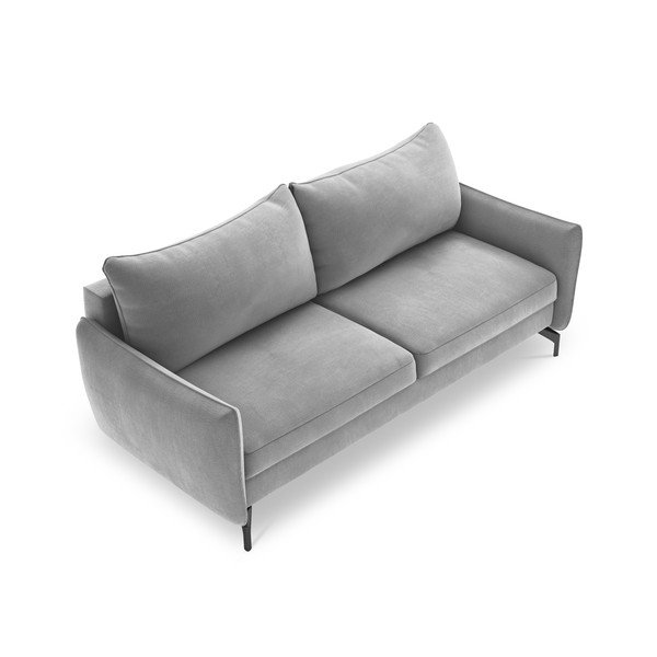 Canapea extensibilă cu tapițerie de catifea Interieurs 86 Stendhal, gri deschis-image-4