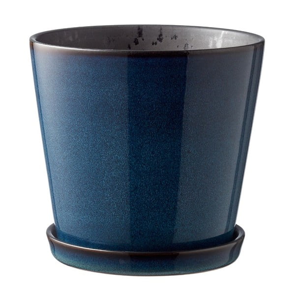Ghiveci decorativ din gresie ø 14 cm Gastro Dark Blue/Black – Bitz-image-3