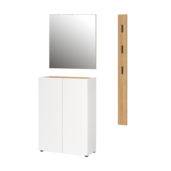 Set pentru hol alb cu aspect de lemn de stejar 104x200x33 cm Alviano – Germania