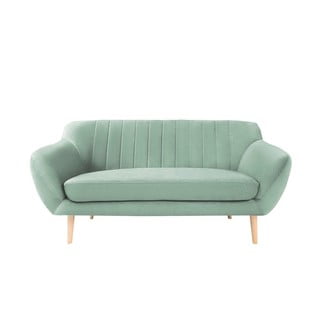 Canapea cu tapițerie din catifea Mazzini Sofas Sardaigne, 158 cm, verde mentol