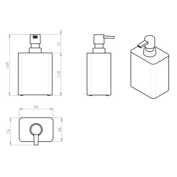 Dozator de săpun Sapho Aries, 350 ml, bej-image-2