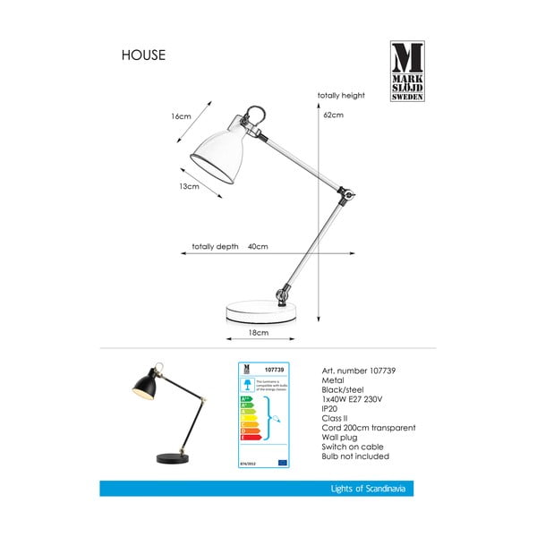 Veioză Markslöjd House Table Black, negru-image-2