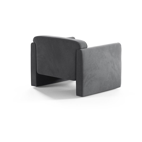 Fotoliu gri cu tapițerie din catifea Abby – Micadoni -image-2