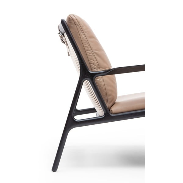 Fotoliu negru-bej cu tapițerie din piele Dedo – Gazzda-image-4