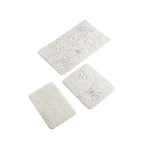 Set 3 covorașe de baie Foutastic, alb