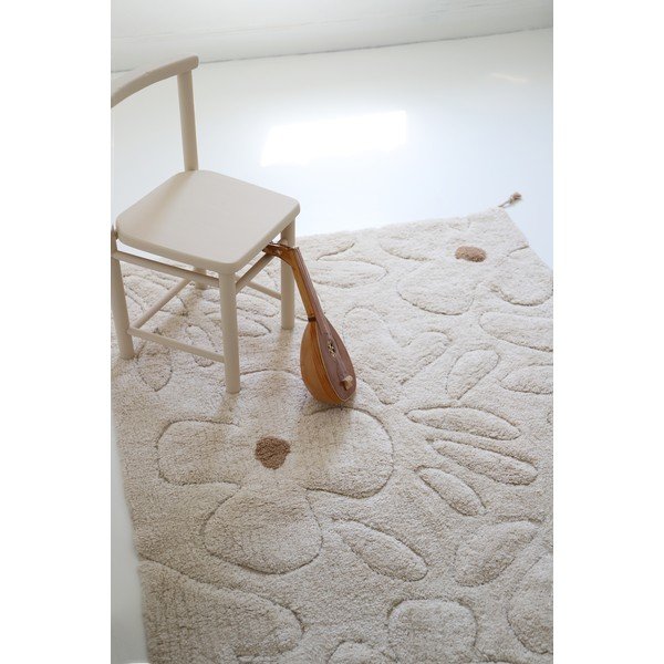 Covor pentru copii crem lavabil țesut manual din bumbac 120x180 cm Gentle Flora – Nattiot-image-4