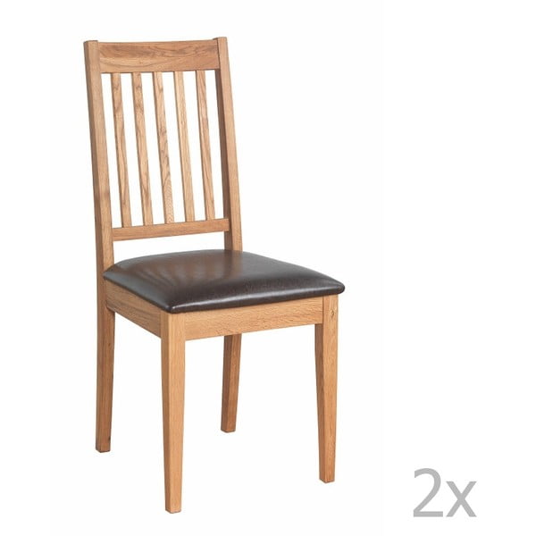 Set 2 scaune din lemn de stejar  Folke Ella, culoare naturală