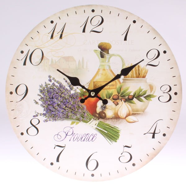 Ceas din lemn pentru perete Dakls Provence, ⌀ 34 cm