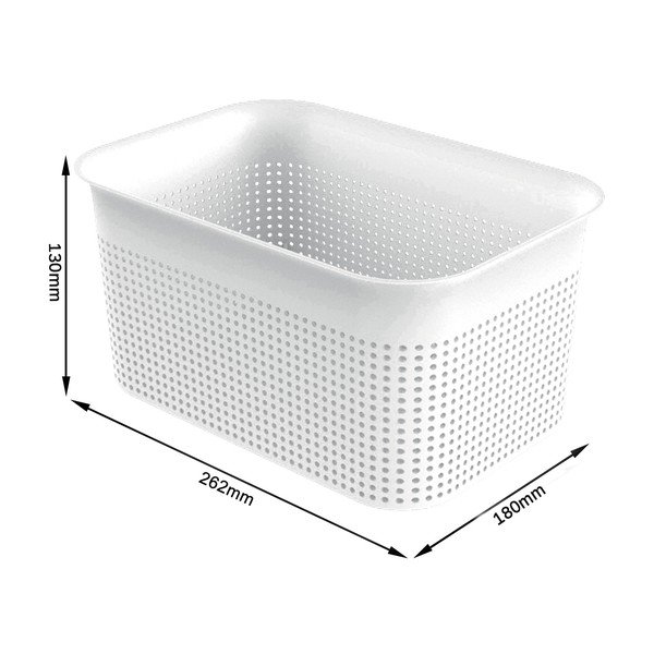 Coș de depozitare din plastic reciclat alb Brisen - Rotho-image-4