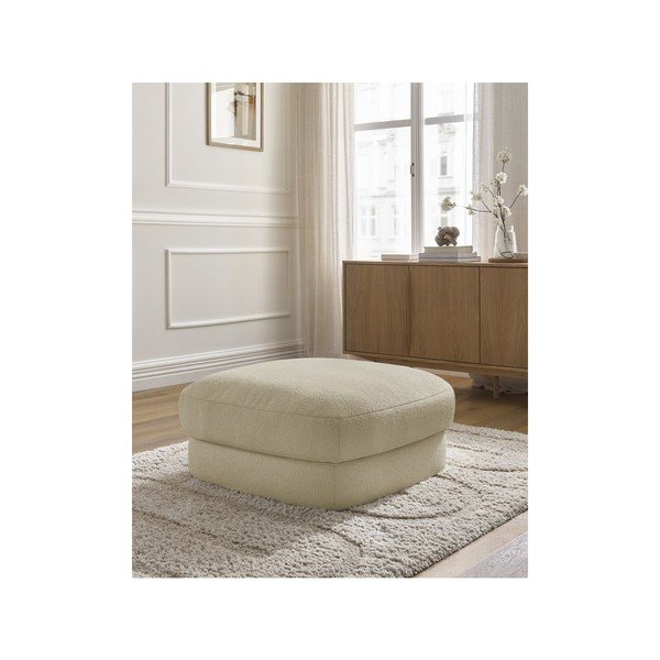 Taburet bej cu tapițerie din țesătură bouclé Leonore – Bobochic Paris-image-3