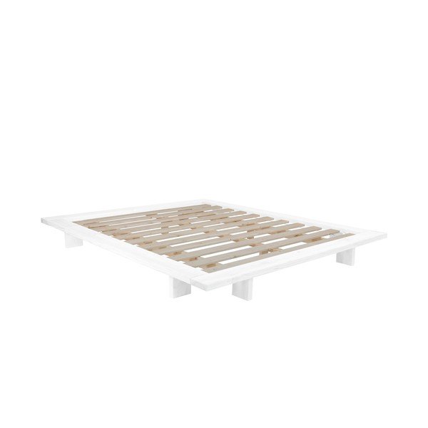 Pat dublu din lemn de pin cu saltea Karup Design Japan Comfort Mat White/Natural, 140 x 200 cm-image-3