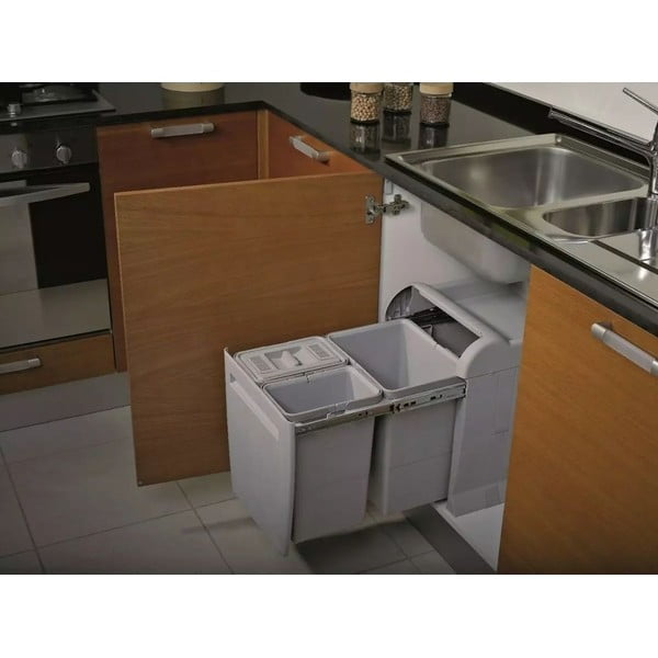 Coș de gunoi din plastic pentru deșeuri sortate/încorporat 18 + 12 + 12 + 8 l City - Elletipi-image-1