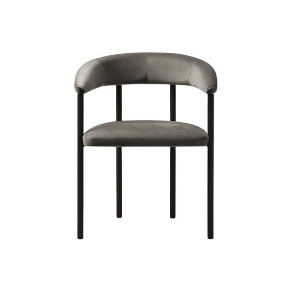Scaun de living negru/gri cu cotiere tapițat Lea – Micadoni -image-1