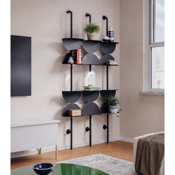 Sistem modular de rafturi negru din metal 27x203,5 cm Solis – Umbra-image-3