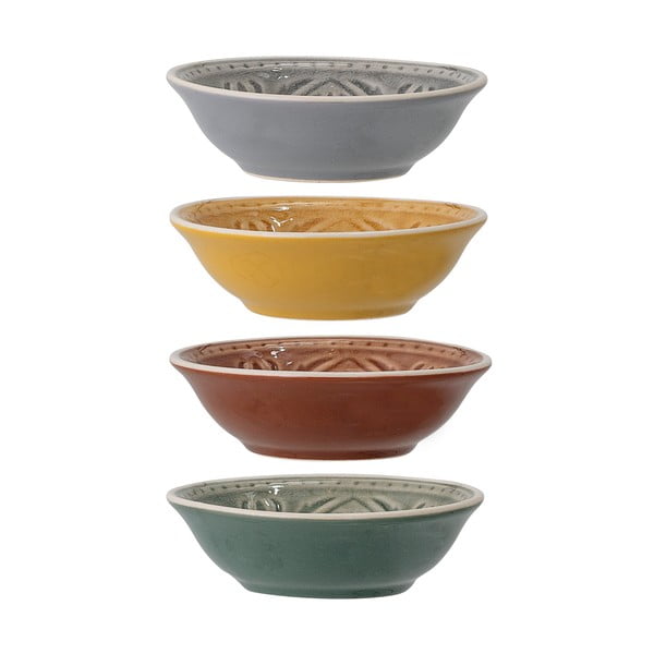 Set 4 boluri din gresie ceramică Bloomingville Rani, ø 9 cm, multicolor-image-2