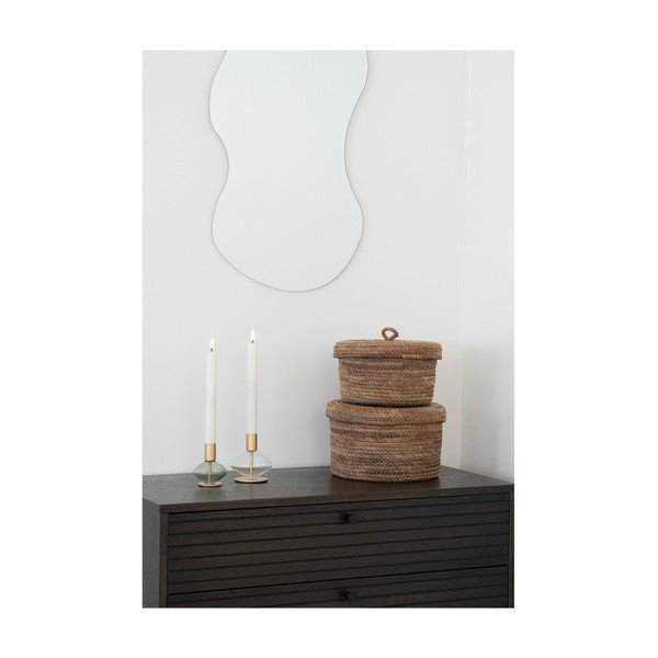 Comodă maro închis joasă cu aspect de lemn de stejar 80x85 cm Kyoto – House Nordic-image-2