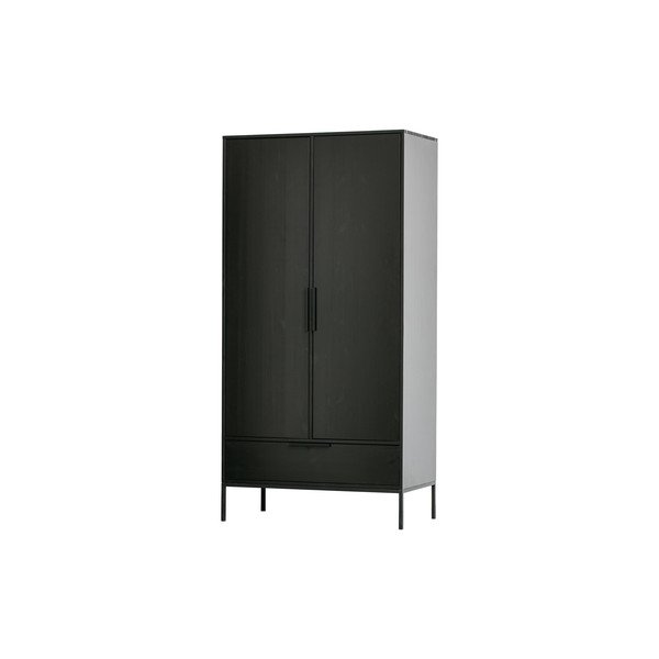 Dulap din lemn de pin WOOOD Adam, negru-image-2