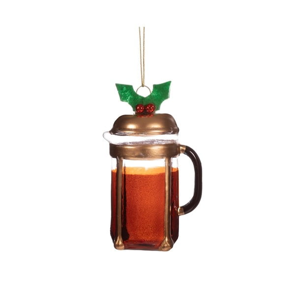 Ornament de Crăciun lucrat manual din sticlă ø 5,5 cm Christmas Cafetiere – Sass & Belle