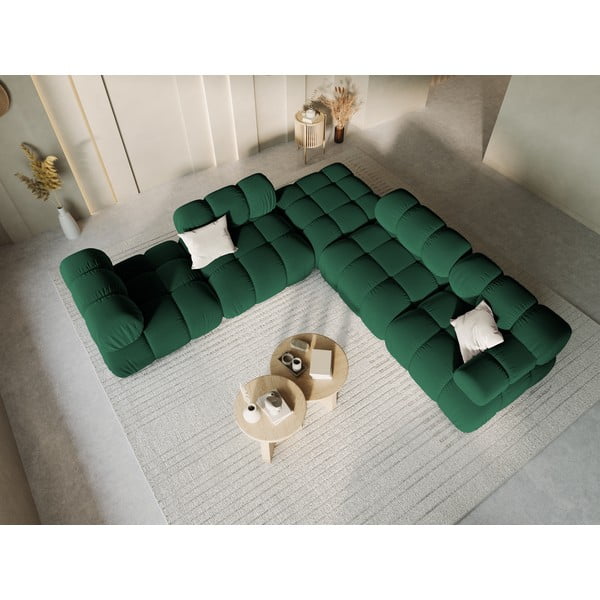 Modul pentru canapea verde cu tapițerie din catifea (colț dreapta) Bellis – Micadoni Home-image-1