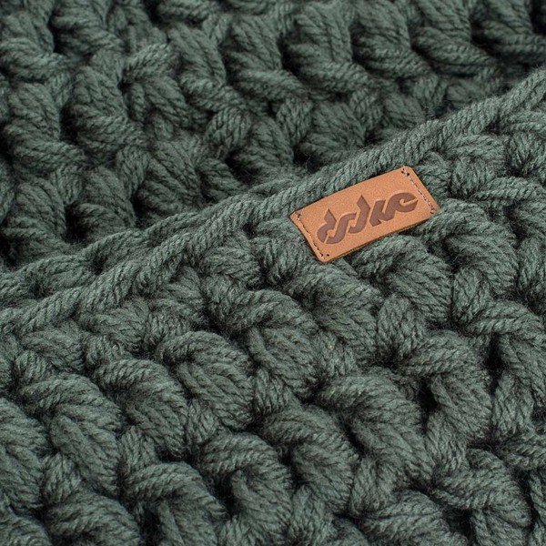 Fular circular tricotat manual DOKE Tommy, verde măsliniu-image-1