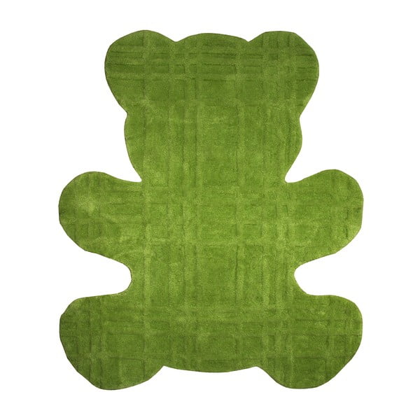 Covor verde pentru copii Teddy, 100x120 cm