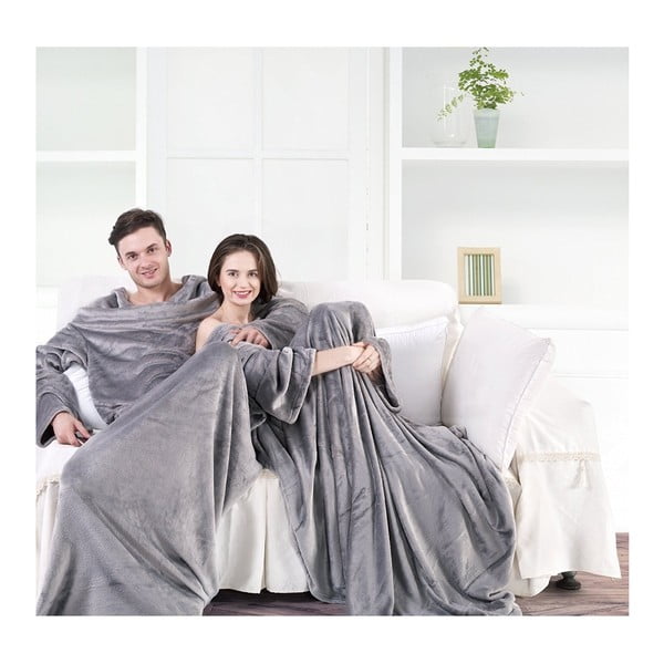 Pătură din microfibră DecoKing Lazy, 200 x 170 cm, gri-image-3