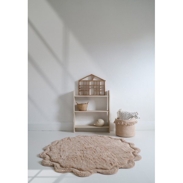 Covor roz deschis lavabil țesut manual rotund din bumbac ø 110 cm Sweet April Nude – Nattiot-image-2